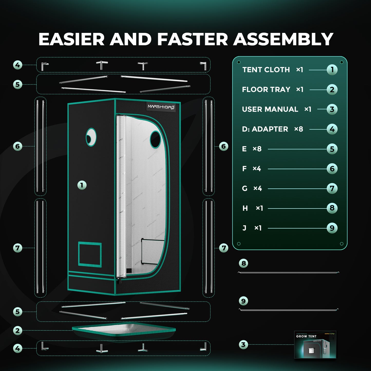 Mars Hydro Growbox 60x60x140cm