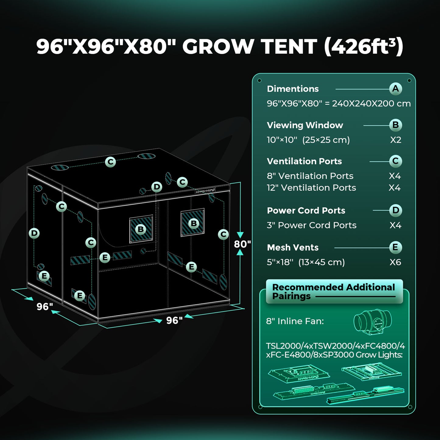 Mars Hydro Growbox 240x240x200cm