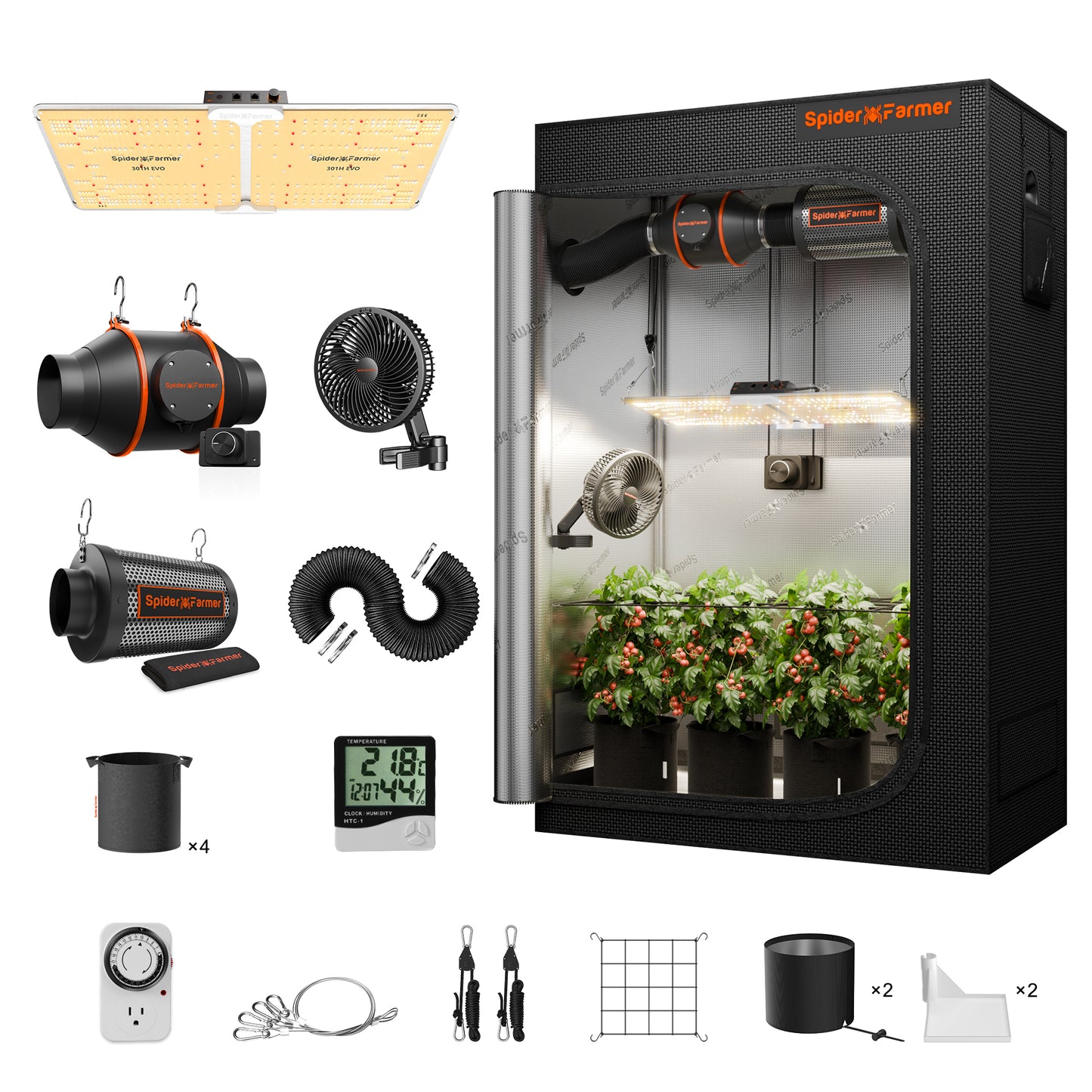 Spider Farmer SF2000 Komplettset 200W 120x60x180cm