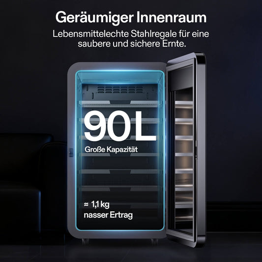 VIVOSUN VCure Smart Post-Harvest Box - geöffnete Tür mit Innenraum