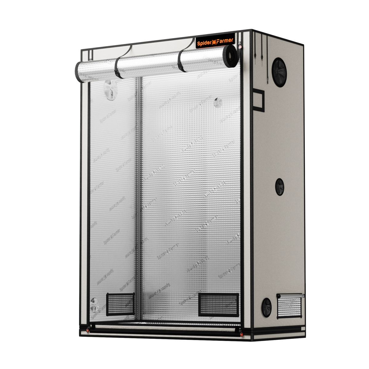 Spider Farmer Growbox Pro White 140x70x200cm – Originalbild 10; Ausstattung und Anwendungsbeispiele gemäß Beschreibung
