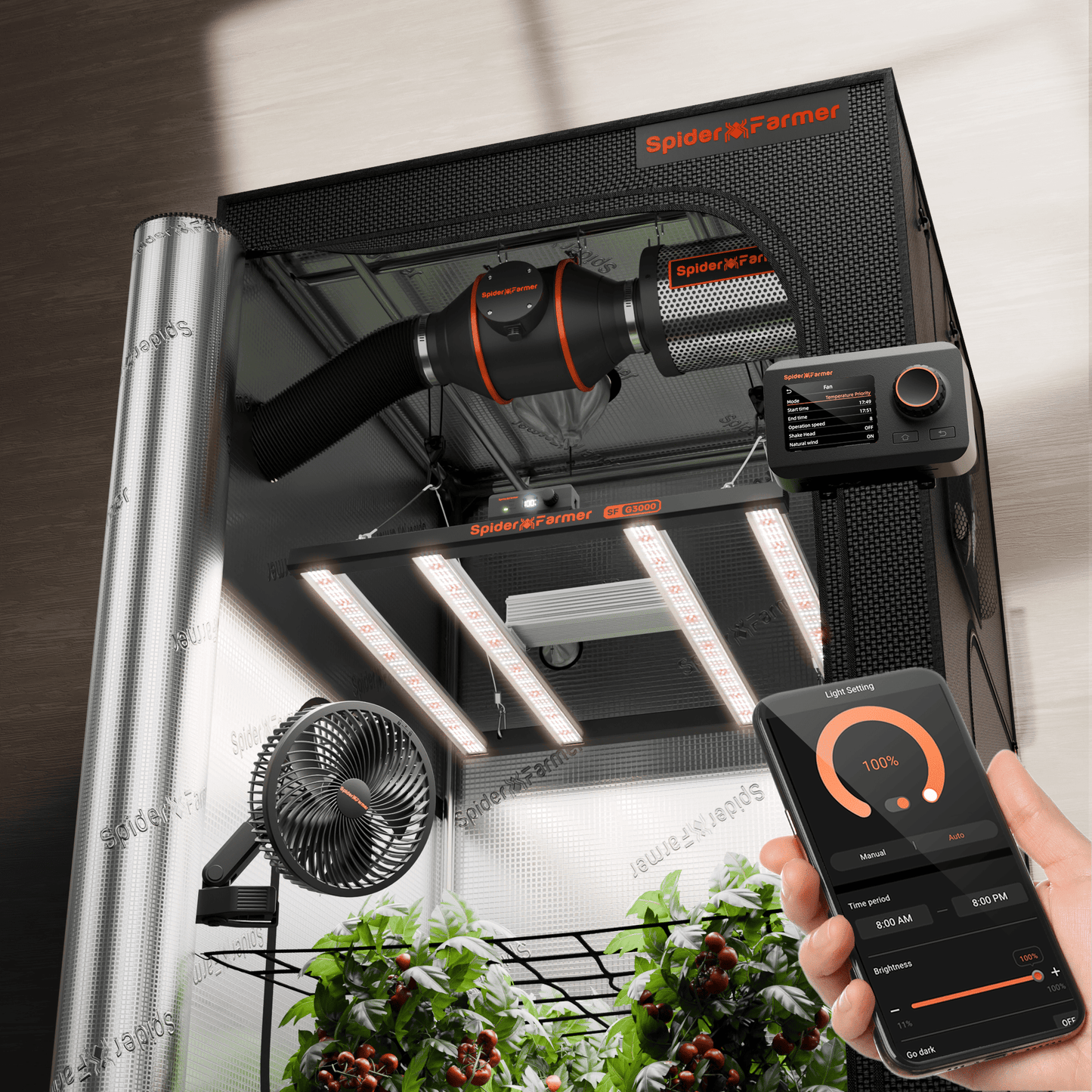 Spider Farmer G3000 Komplettset mit GGS Controller 300W 90x90x180cm