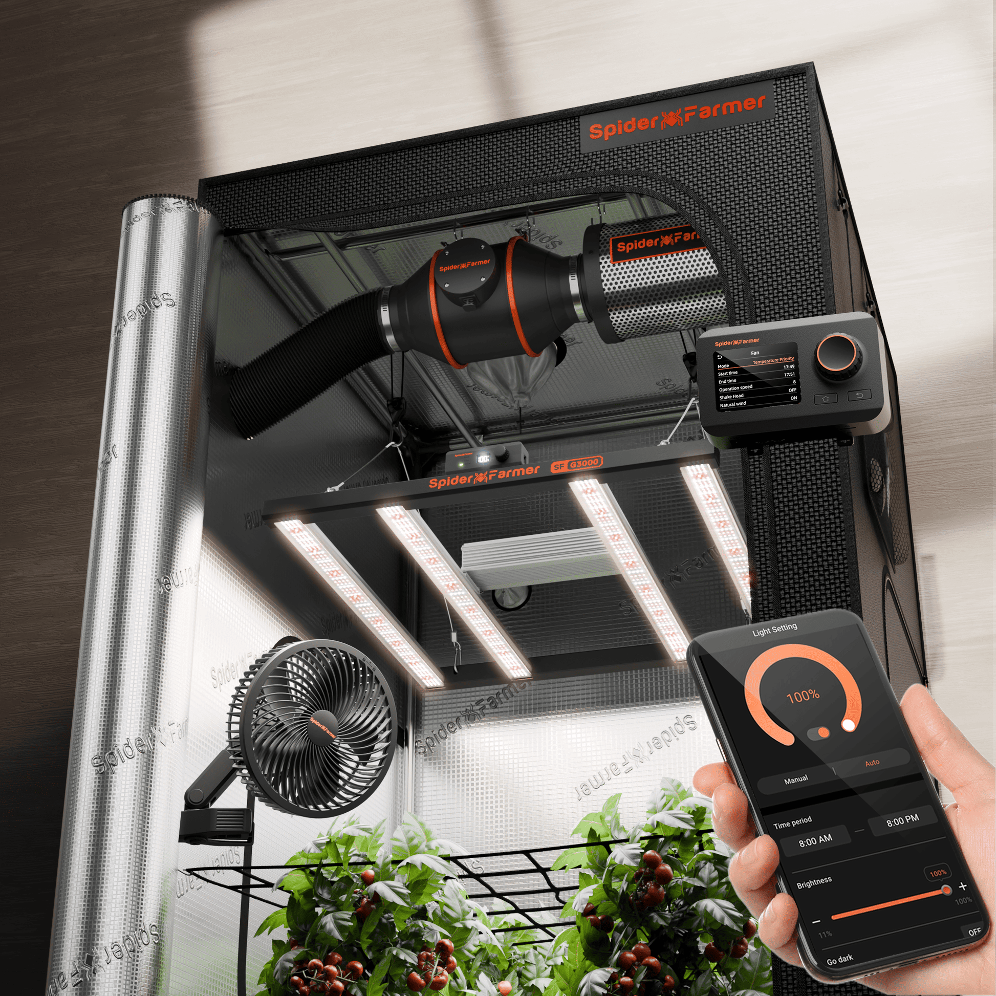 Spider Farmer G3000 Komplettset mit GGS Controller 300W 90x90x180cm