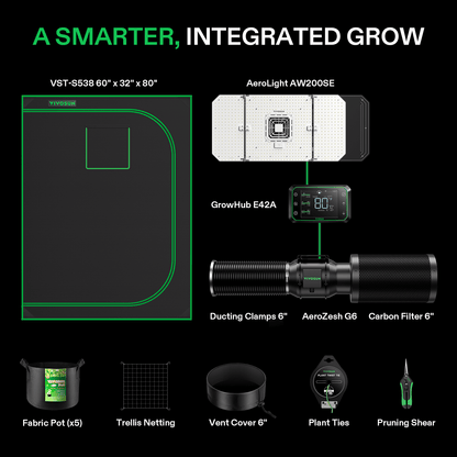 Vivosun Smart Grow System Komplettset 150x80x200cm 200W