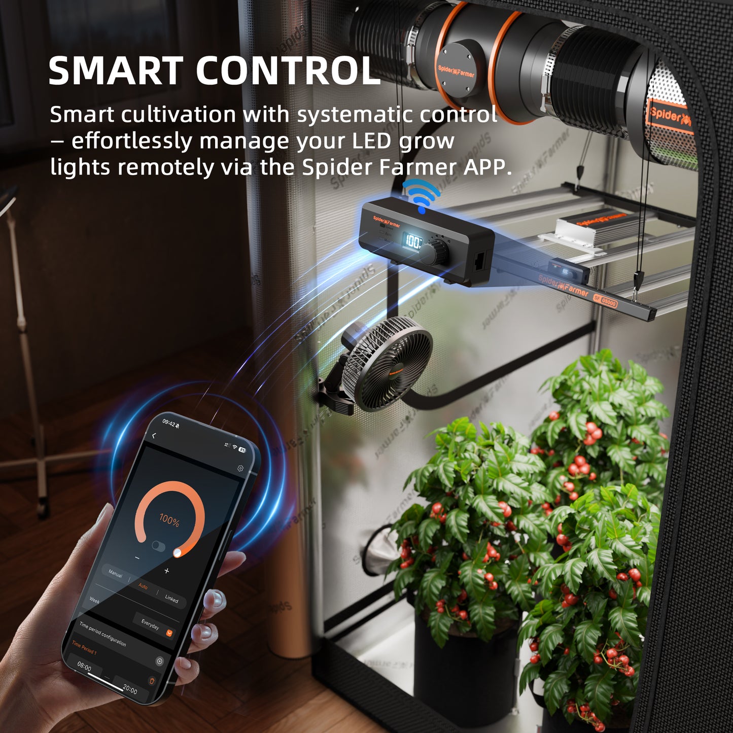 Spider Farmer G1500 150W LED Grow Lampe 70x70cm