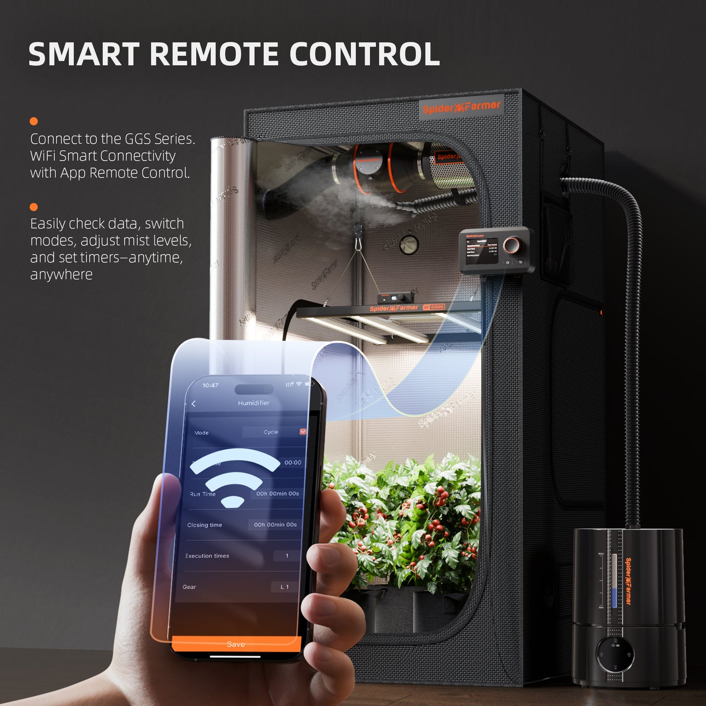Spider Farmer Smarter Luftbefeuchter 5L