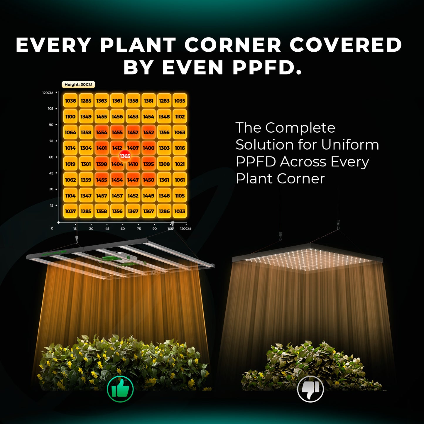 Mars Hydro FC 6500 EVO 730W LED Grow Lampe 150x150cm