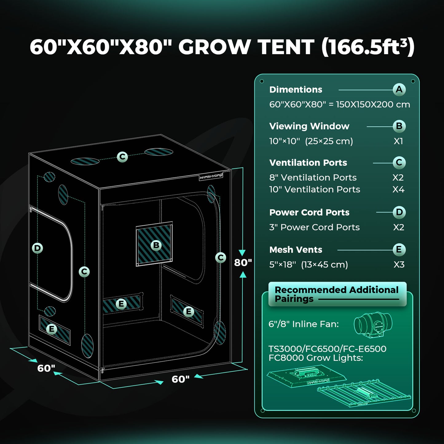 Mars Hydro Growbox 150x150x200cm