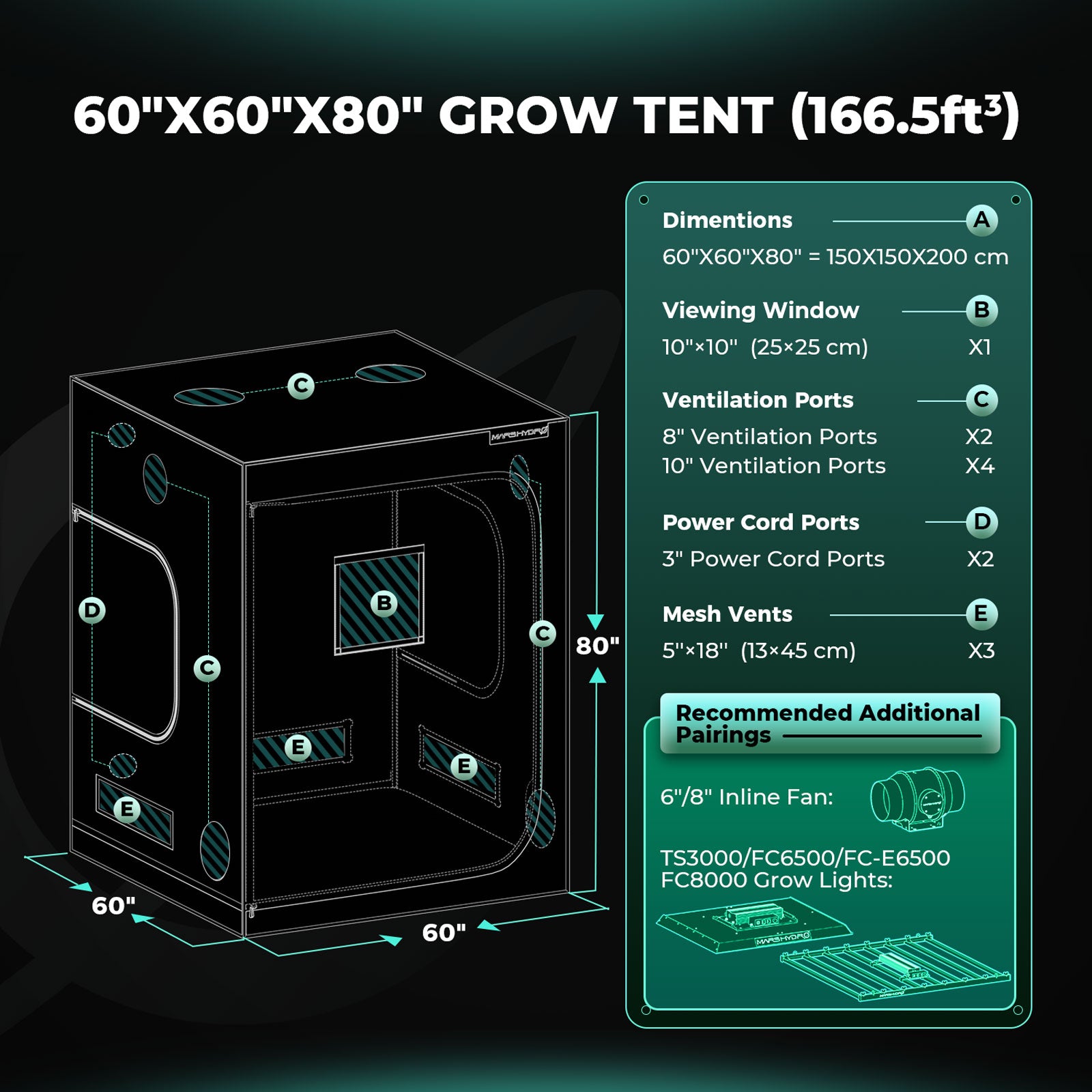 Mars Hydro Growbox 150x150x200cm