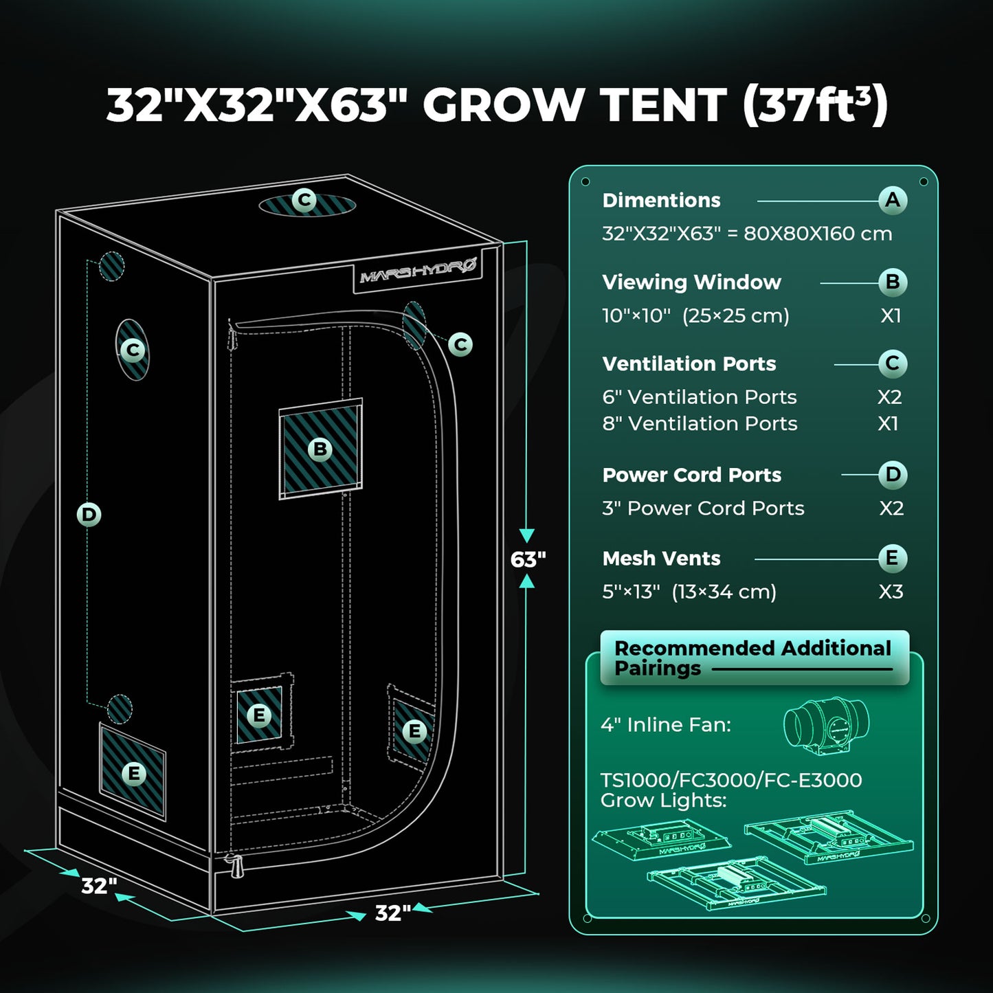 Mars Hydro Growbox 80x80x160cm