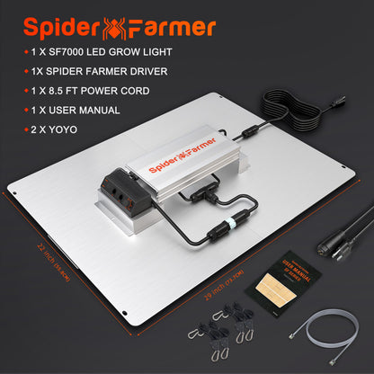Spider Farmer SF7000 650W LED Grow Lampe 150x150cm