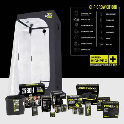 Garden Highpro 80x80x180cm Growbox Komplettset LED 150W