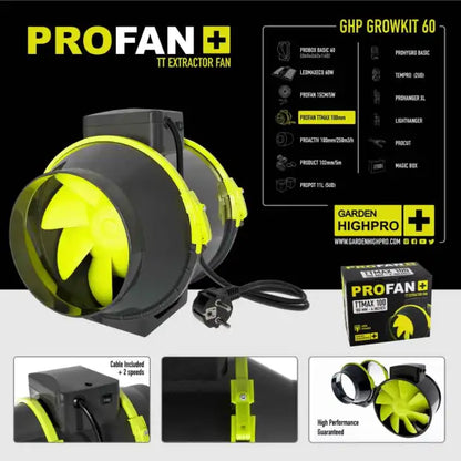 Garden Highpro 60x60x160cm Growbox Komplettset LED 60W