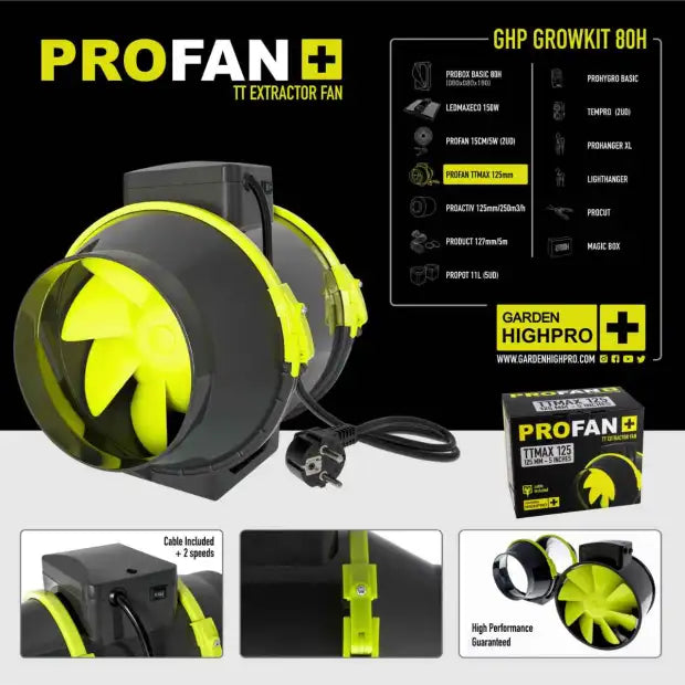 Garden Highpro 80x80x180cm Growbox Komplettset LED 150W