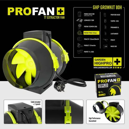 Garden Highpro 80x80x180cm Growbox Komplettset LED 150W