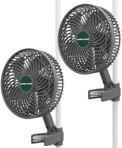 Mars Hydro M6 Clipventilator - 2er-Set an Zeltstange, weißer Hintergrund