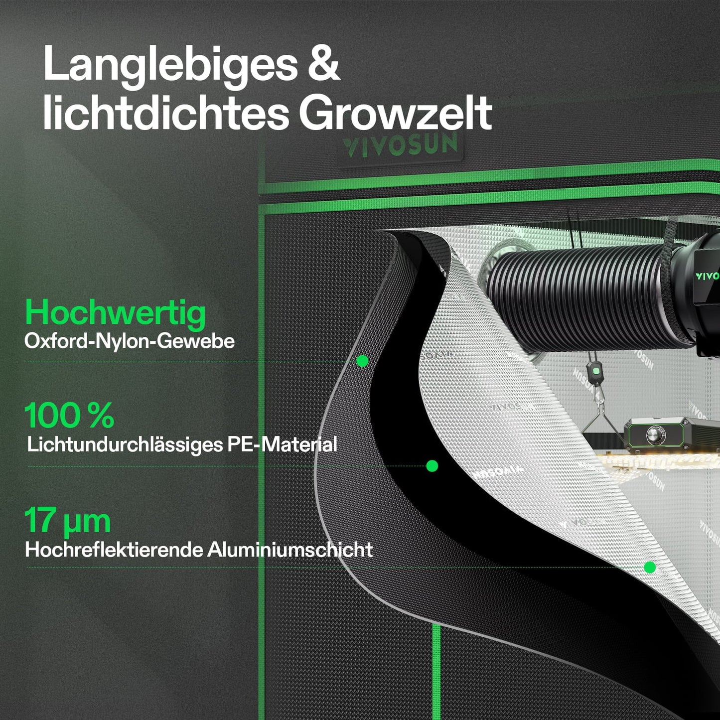 Vivosun Smart Grow System Komplettset 120x60 200W - Bild 4