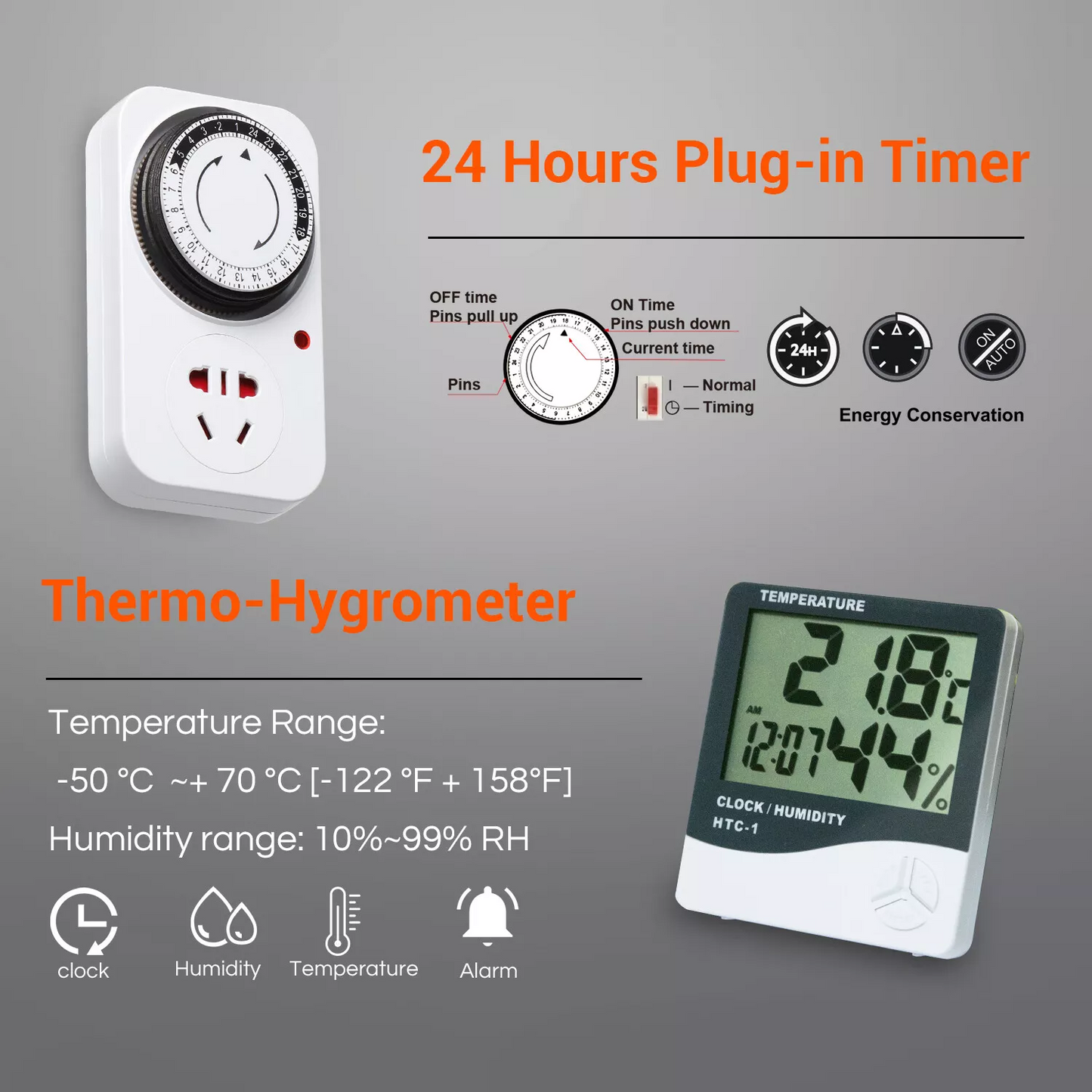 Spider Farmer Ventilation Clock and Thermo-Hygrometer