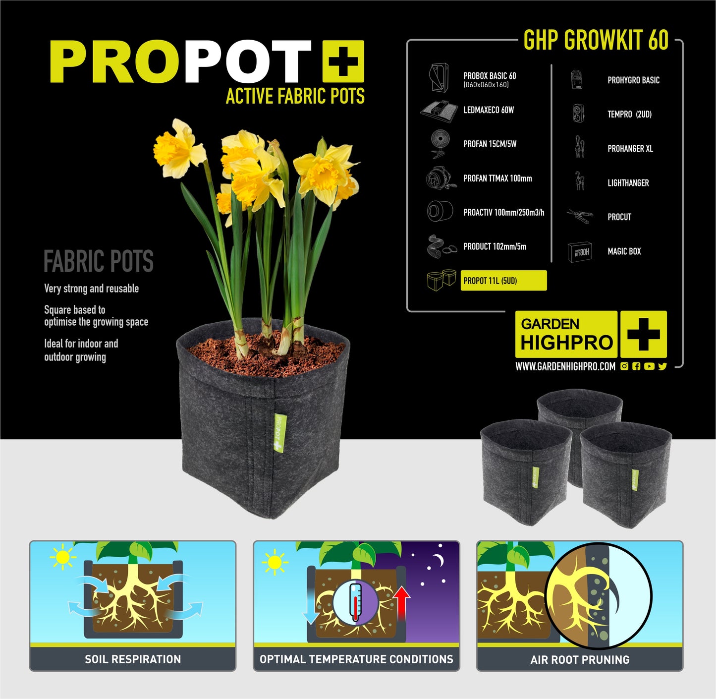 Garden Highpro Growbox Komplett Set LED