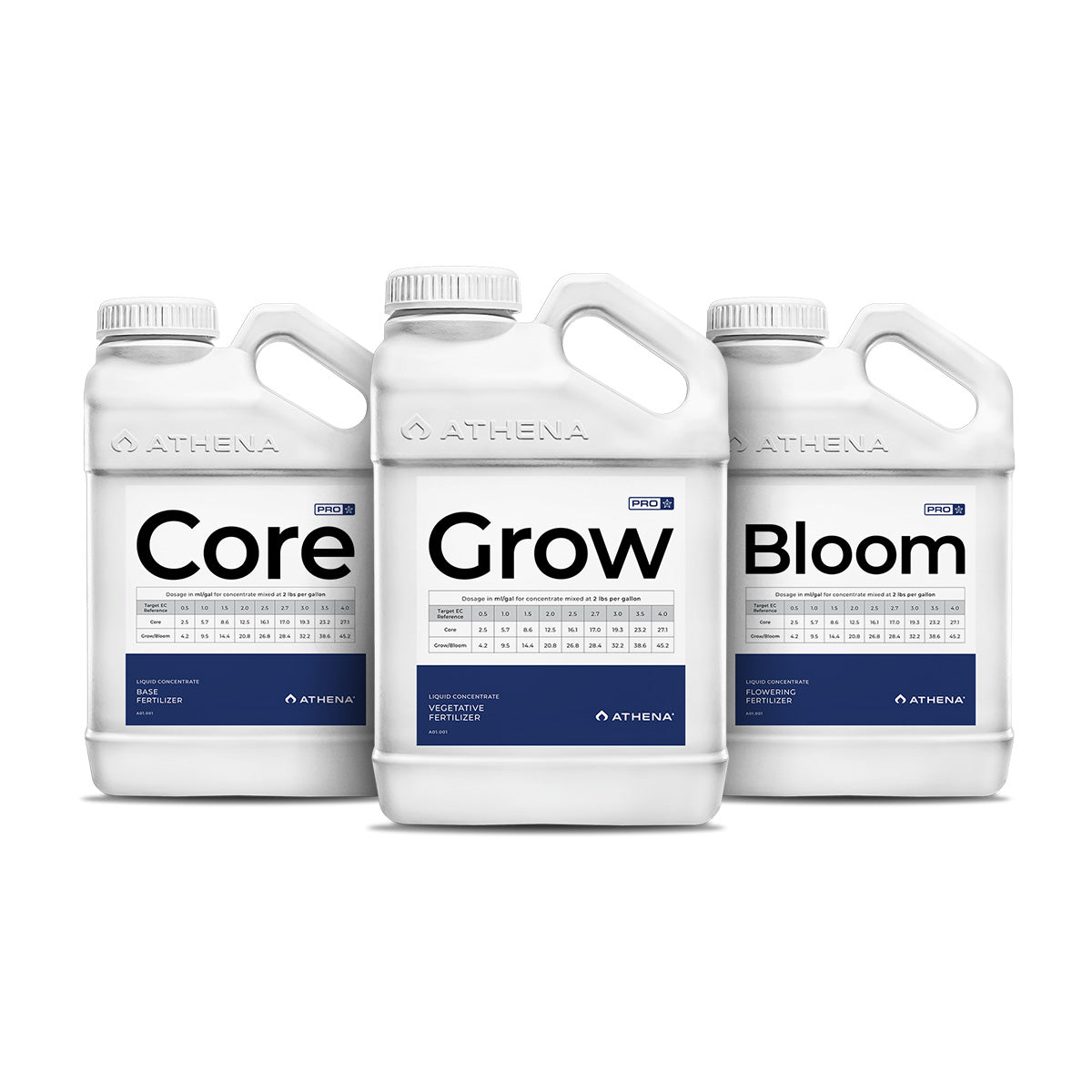 Athena Pro Mix Kit 1 Gal - Komplettset mit drei Mischflaschen (Core, Grow, Bloom)