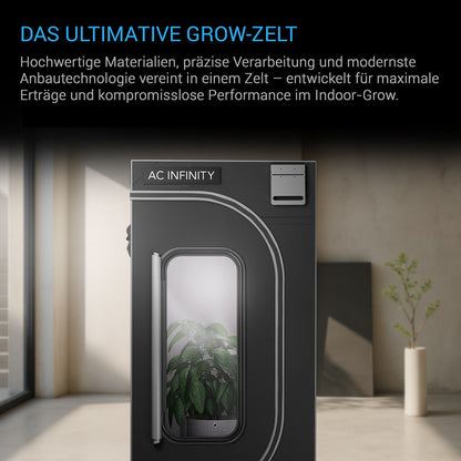 AC Infinity CLOUDLAB 642 Growbox 120x60x180 cm – Detail- oder Anwendungsansicht; zusätzliches Zubehör in Beispielen separat erhältlich