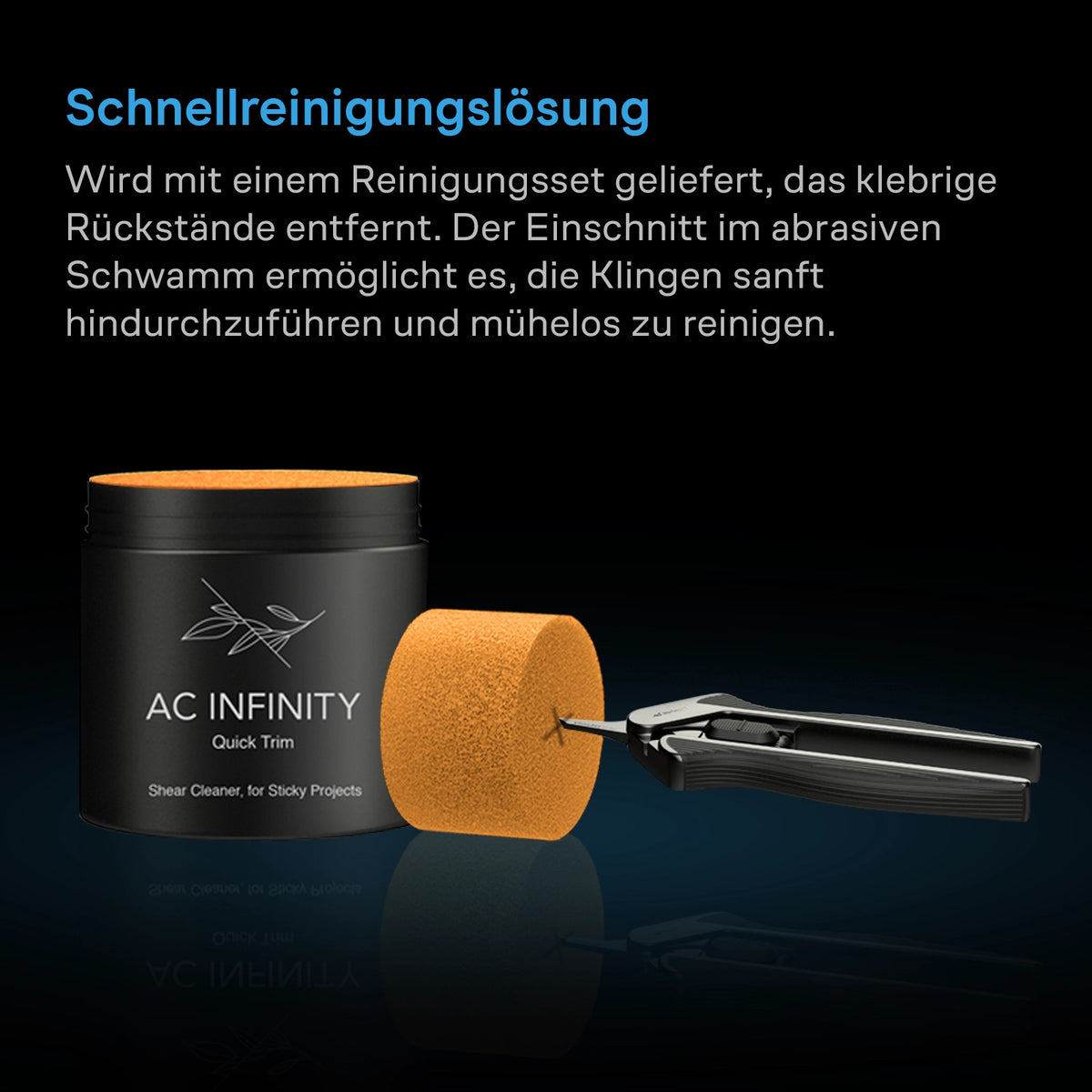 AC Infinity Astschere mit Reinigungsset – Detail- oder Anwendungsansicht; zusätzliches Zubehör in Beispielen separat erhältlich