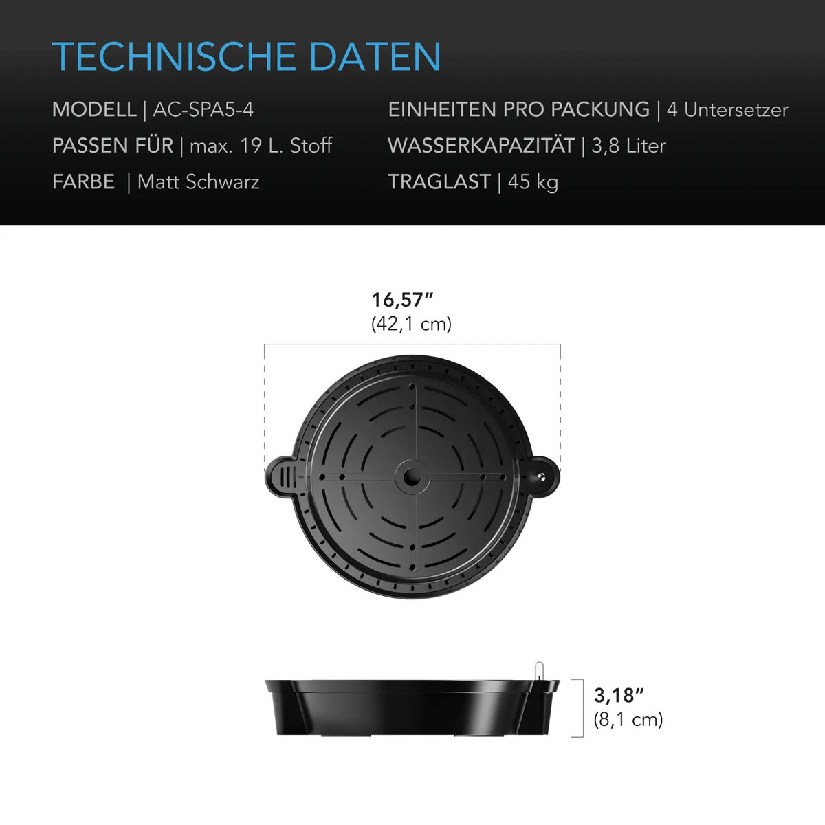 AC Infinity Bewässerungsbasis im 4er-Pack – Detail- oder Anwendungsansicht; zusätzliches Zubehör in Beispielen separat erhältlich