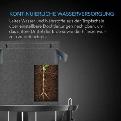 AC Infinity Bewässerungsbasis im 4er-Pack – Detail- oder Anwendungsansicht; zusätzliches Zubehör in Beispielen separat erhältlich