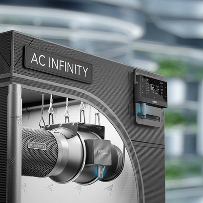 AC Infinity UIS Wireless Sender und Empfänger – Detail- oder Anwendungsansicht; zusätzliches Zubehör in Beispielen separat erhältlich