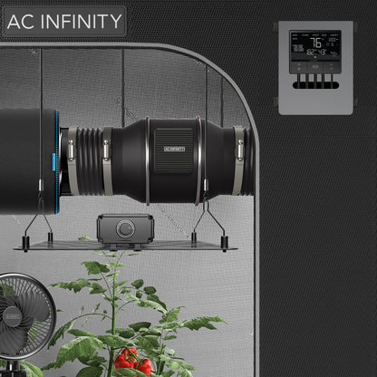 AC Infinity CONTROLLER 69 PRO Klimasteuerung – Detail- oder Anwendungsansicht; zusätzliches Zubehör in Beispielen separat erhältlich