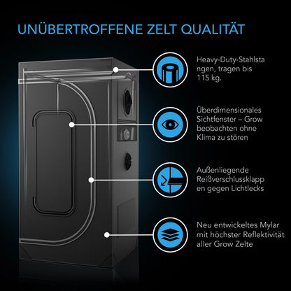 AC Infinity AI+ Grow Zelt-System PRO 120x120x200cm - Zelt Detail