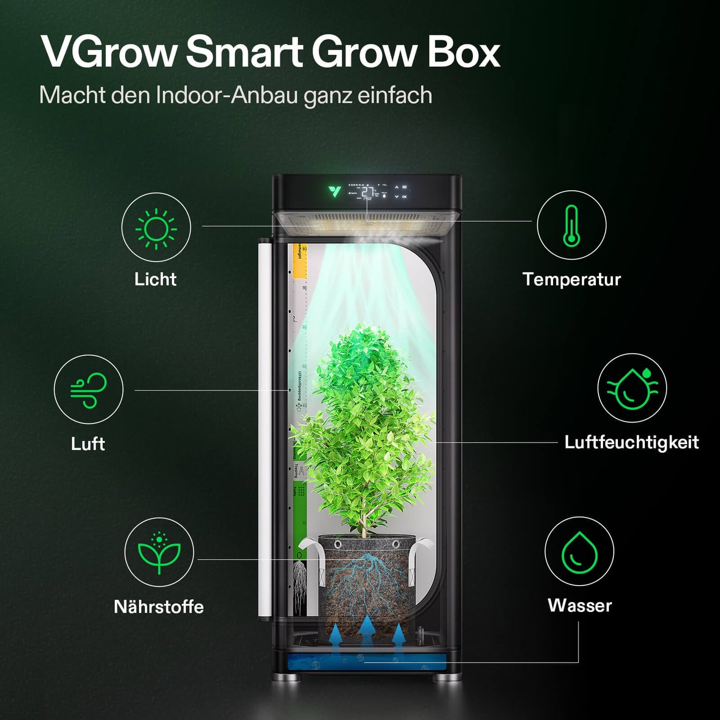 Vivosun VGrow Smart Growbox All-in-One Komplettset 45x45x122cm 100W