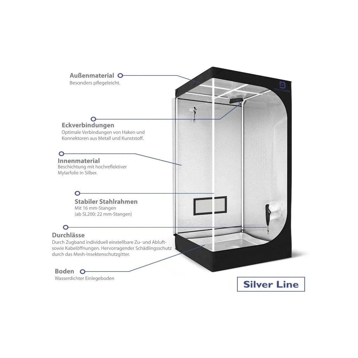 Diamondbox SL58 58x58x180cm Growbox