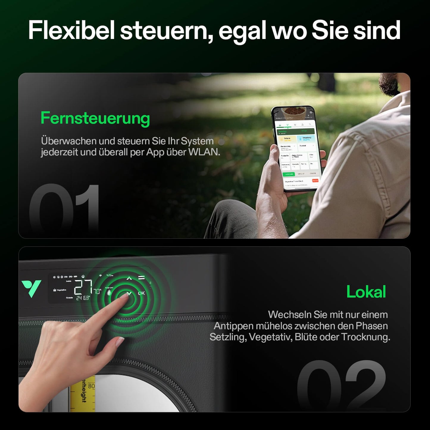 Vivosun VGrow Smart Growbox All-in-One Komplettset 45x45x122cm 100W