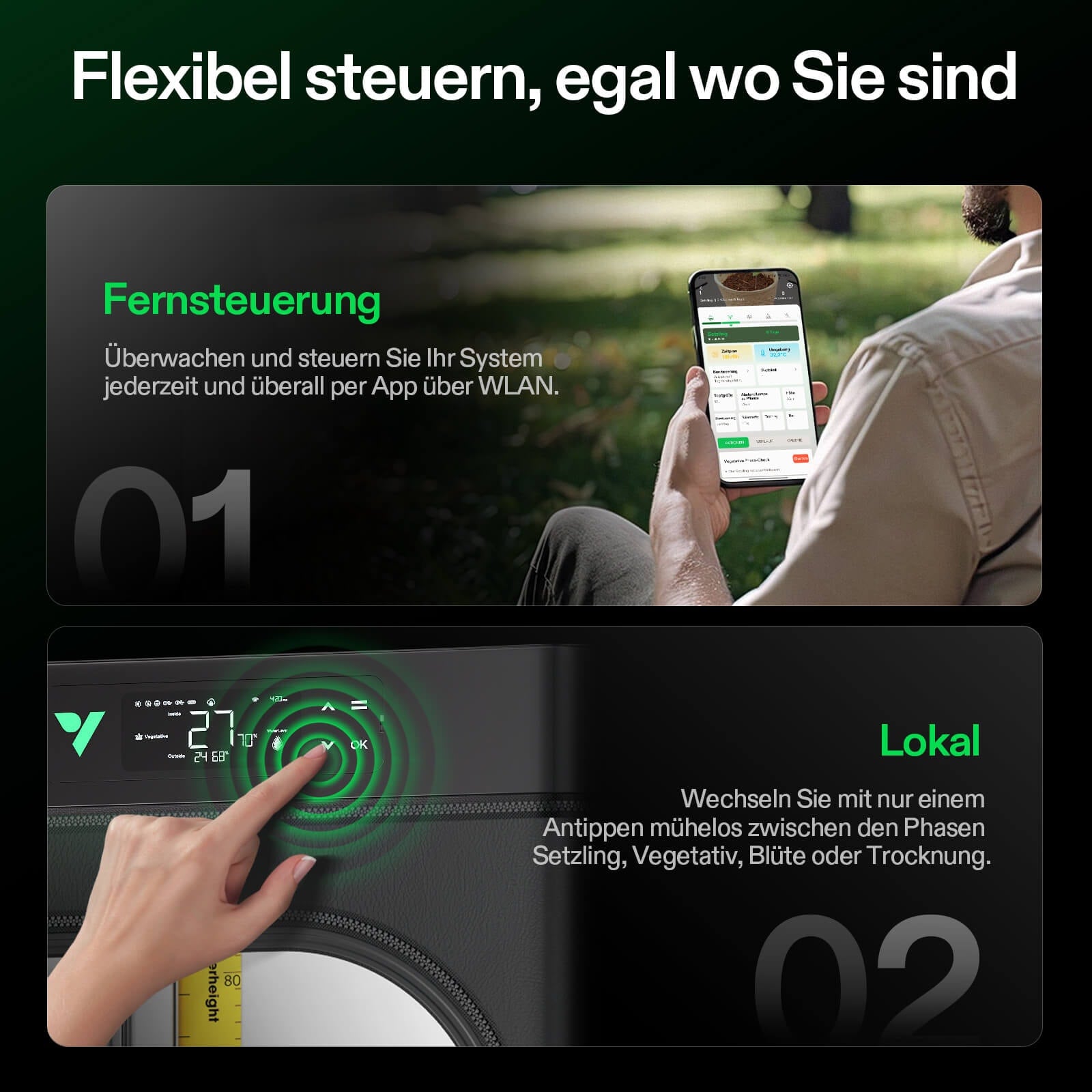 Vivosun VGrow Smart Growbox All-in-One Komplettset 45x45x122cm 100W