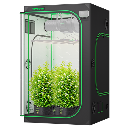 Vivosun Growbox S448 120x120x200cm – Originalbild 8; Ausstattung und Anwendungsbeispiele gemäß Beschreibung