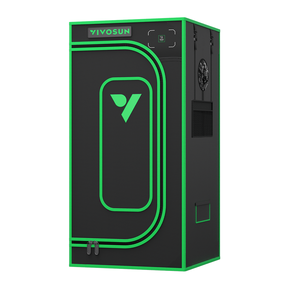 Vivosun Growbox Pro P224 Classic 60x60x120cm – Herstelleransicht; dargestellte Technik separat