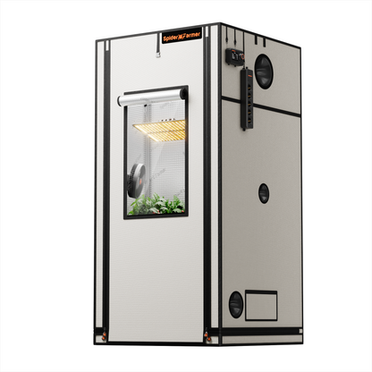 Spider Farmer Growbox Pro White 90x90x180cm – Herstelleransicht; dargestellte Technik separat