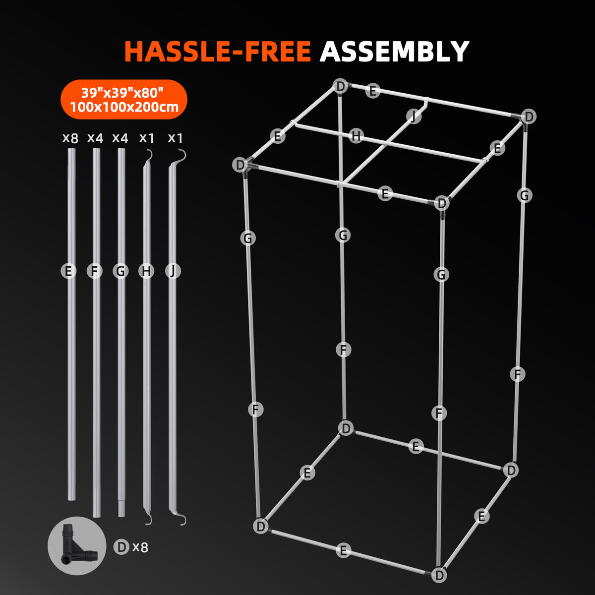 Spider Farmer Growbox 100x100x200cm – Originalbild 10; Ausstattung und Anwendungsbeispiele gemäß Beschreibung