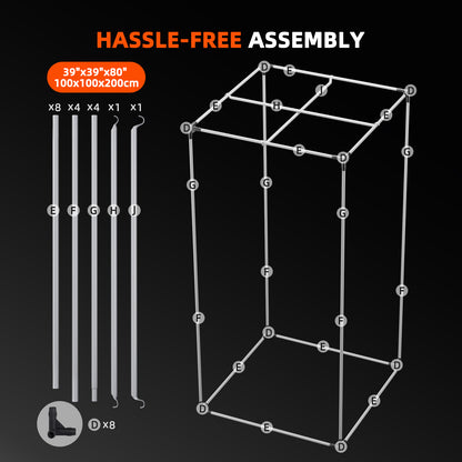 Spider Farmer Growbox 100x100x200cm – Originalbild 10; Ausstattung und Anwendungsbeispiele gemäß Beschreibung