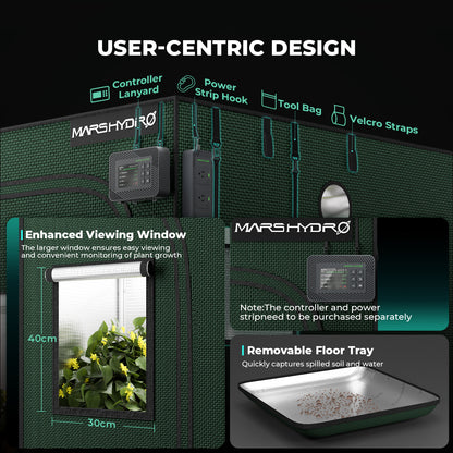 Mars Hydro Growbox Pro 60x60x160cm – Originalbild 3; Ausstattung und Anwendungsbeispiele gemäß Beschreibung