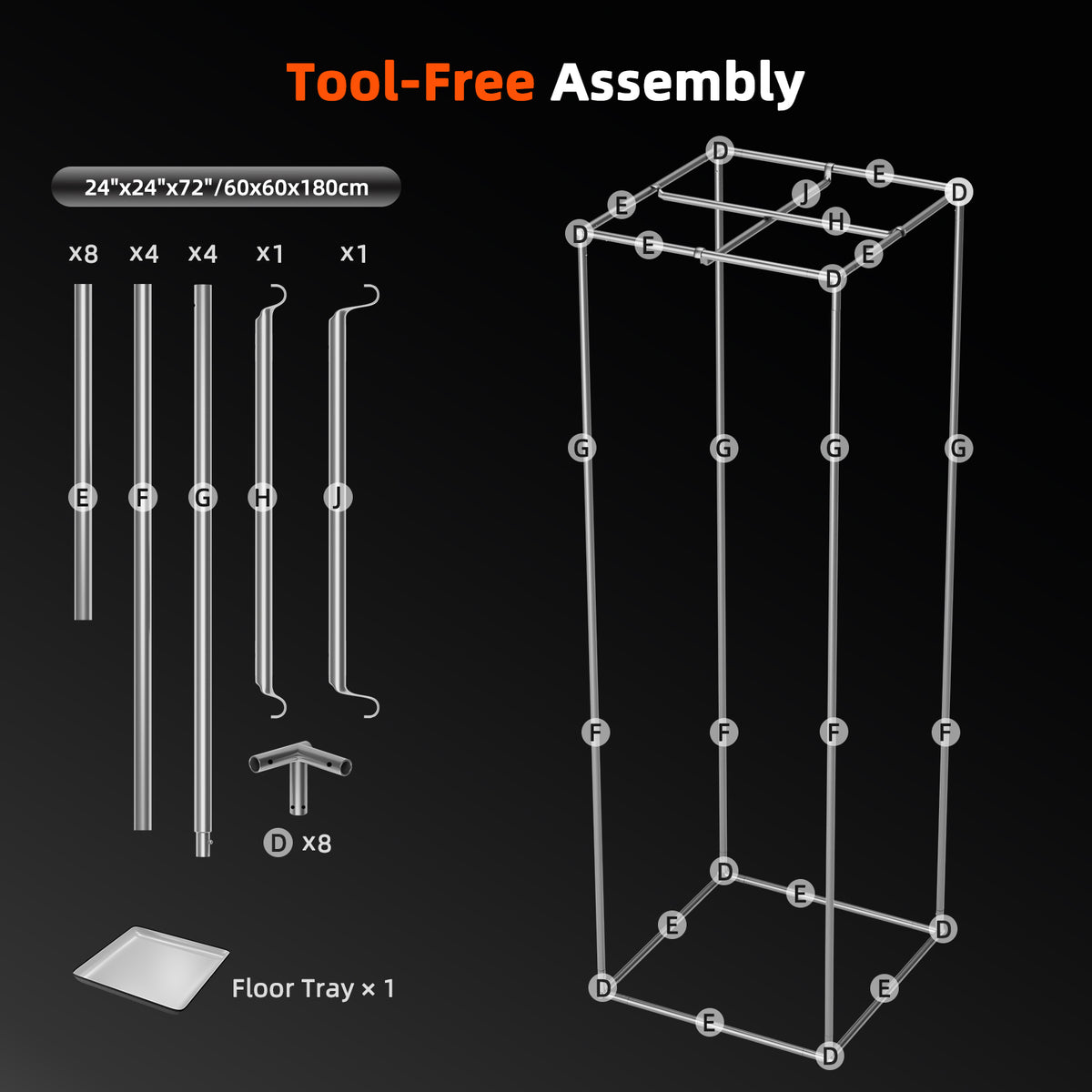 Spider Farmer Growbox Master 60x60x180cm – Originalbild 10; Ausstattung und Anwendungsbeispiele gemäß Beschreibung
