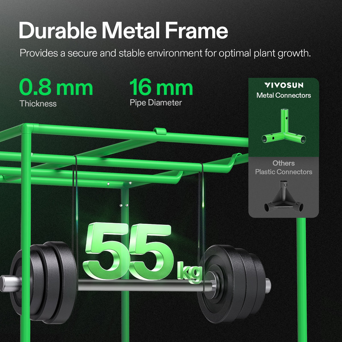 Vivosun Growbox S346 100x100x180cm – Originalbild 6; Ausstattung und Anwendungsbeispiele gemäß Beschreibung