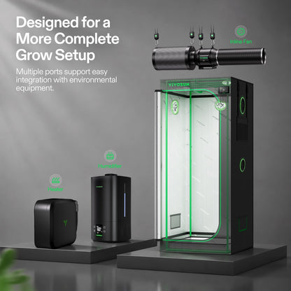 Vivosun Growbox Pro P236 70x70x160cm – Originalbild 6; Ausstattung und Anwendungsbeispiele gemäß Beschreibung