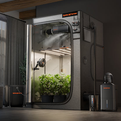 Spider Farmer Growbox Master 120x120x200cm – Originalbild 2; Ausstattung und Anwendungsbeispiele gemäß Beschreibung