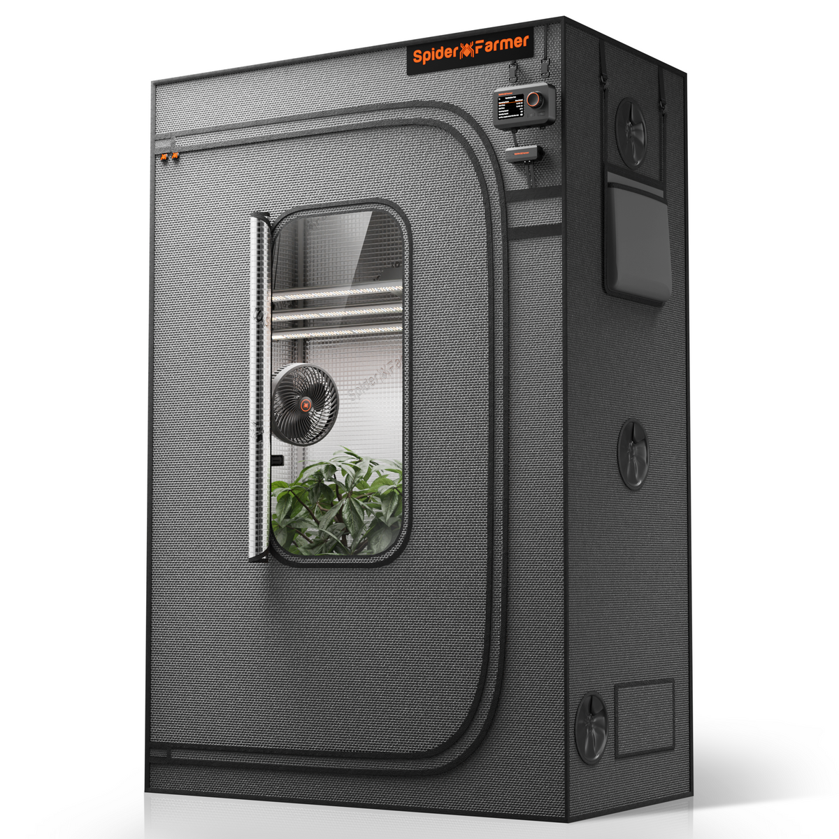 Spider Farmer Growbox Master 120x60x180cm – Herstelleransicht; dargestellte Technik separat