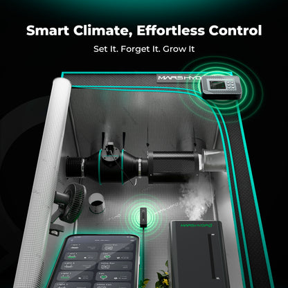 Mars Hydro FC-E3000 Smart Komplettset 100x100x180cm – Herstellerbild 7; Systembeispiele gemäß Lieferumfang