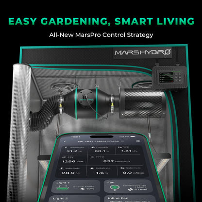 Mars Hydro TS1000 Smart Komplettset 80x80x160cm – Herstellerbild 4; Systembeispiele gemäß Lieferumfang