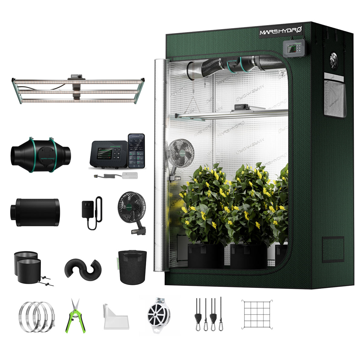 Mars Hydro FC4000 Pro Smart Komplettset 120x60x180cm – Set mit Lieferumfang
