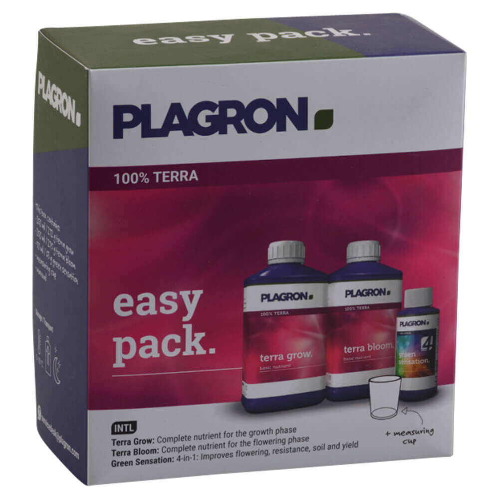 Plagron Easy Pack 100% Terra Inhalt Terra Grow Terra Bloom Green Sensation Messbecher